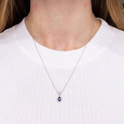 Pear Blue Sapphire & Diamond Necklace Necklaces Princess Bride Diamonds