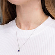 Pear Blue Sapphire & Diamond Necklace Necklaces Princess Bride Diamonds