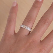 Petite Baguette and Round Diamond Ring Ring Princess Bride Diamonds 