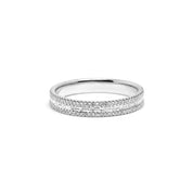 Petite East West Baguette And Pavé Diamond Ring Ring Princess Bride Diamonds 3 14K White Gold