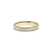 Petite East West Baguette And Pavé Diamond Ring Ring Princess Bride Diamonds 3 14K Yellow Gold