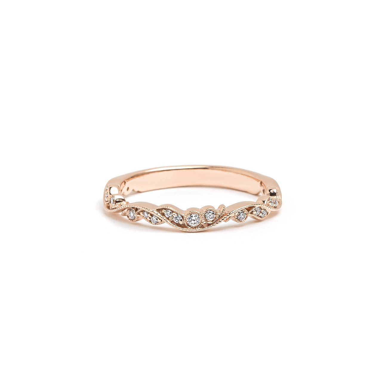Rosette Diamond Ring Ring Princess Bride Diamonds 3 14K Rose Gold