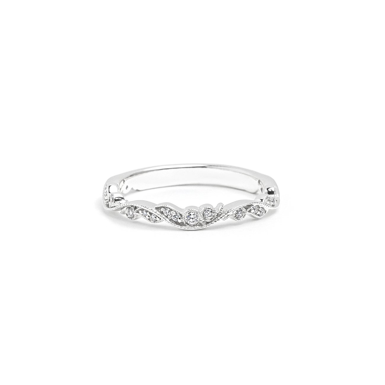 Rosette Diamond Ring Ring Princess Bride Diamonds 3 14K White Gold 