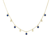Round Bezel Lapis Lazuli and Diamonds Necklace Necklaces Princess Bride Diamonds