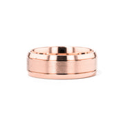 Satin Finish Bevel Edge 8mm Gold Ring Ring Princess Bride Diamonds 6 14K Rose Gold