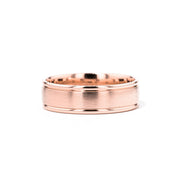 Satin Finish Polish Edge 6.5mm Gold Ring Ring Princess Bride Diamonds 6 14K Rose Gold