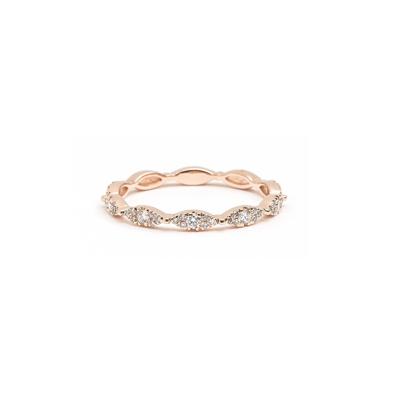 Seamless Marquise Diamond Ring Ring Princess Bride Diamonds 3 14K Rose Gold