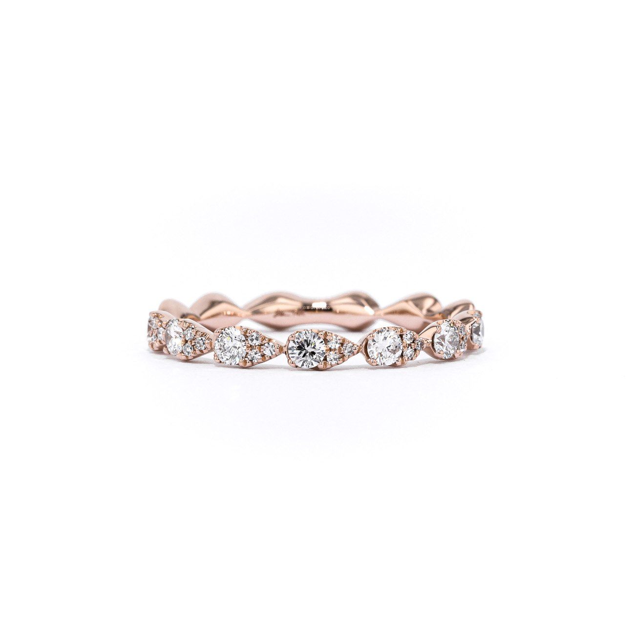 Seamless Pear Diamond Ring Ring Princess Bride Diamonds 3 14K Rose Gold