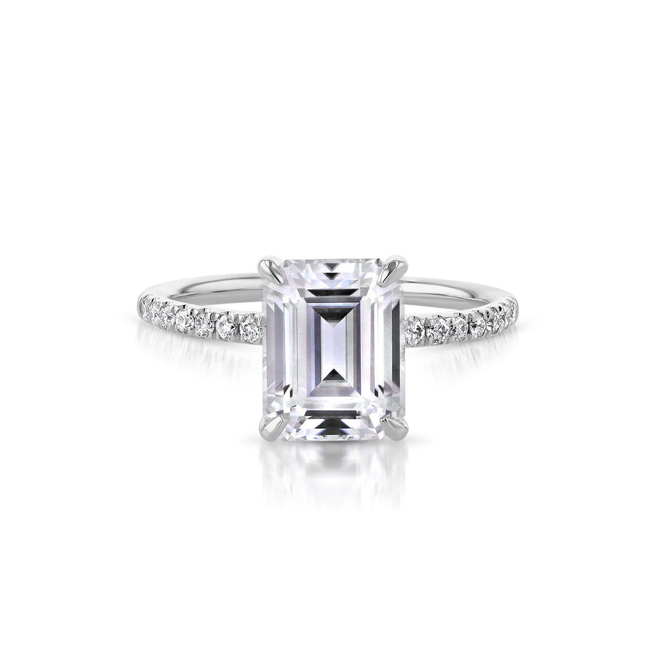 Stephanie Emerald Engagement Rings Princess Bride Diamonds 3 14K White Gold