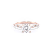 Stephanie Round Engagement Rings Princess Bride Diamonds 3 14K Rose Gold