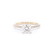 Stephanie Round Engagement Rings Princess Bride Diamonds 3 14K Yellow Gold