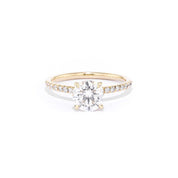 Stephanie Round Engagement Rings Princess Bride Diamonds 3 14K Yellow Gold 