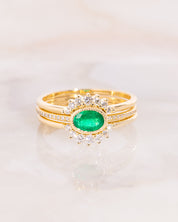 Three-Piece Emerald Ring Set Rings Princess Bride Diamonds