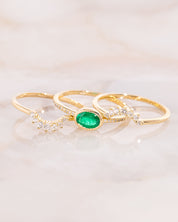 Three-Piece Emerald Ring Set Rings Princess Bride Diamonds
