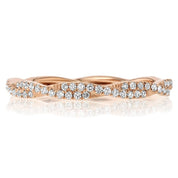 Tight Braid Diamond Ring Ring Princess Bride Diamonds 3 14K Rose Gold