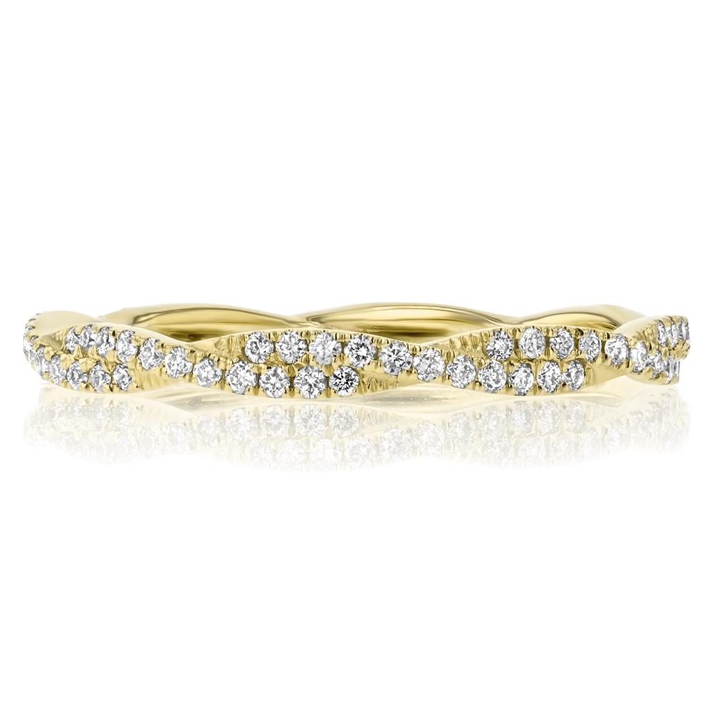 Tight Braid Diamond Ring Ring Princess Bride Diamonds 3 14K Yellow Gold