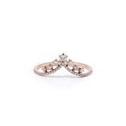 V-Constellation Stackable Ring Ring Princess Bride Diamonds 3 14K Rose Gold