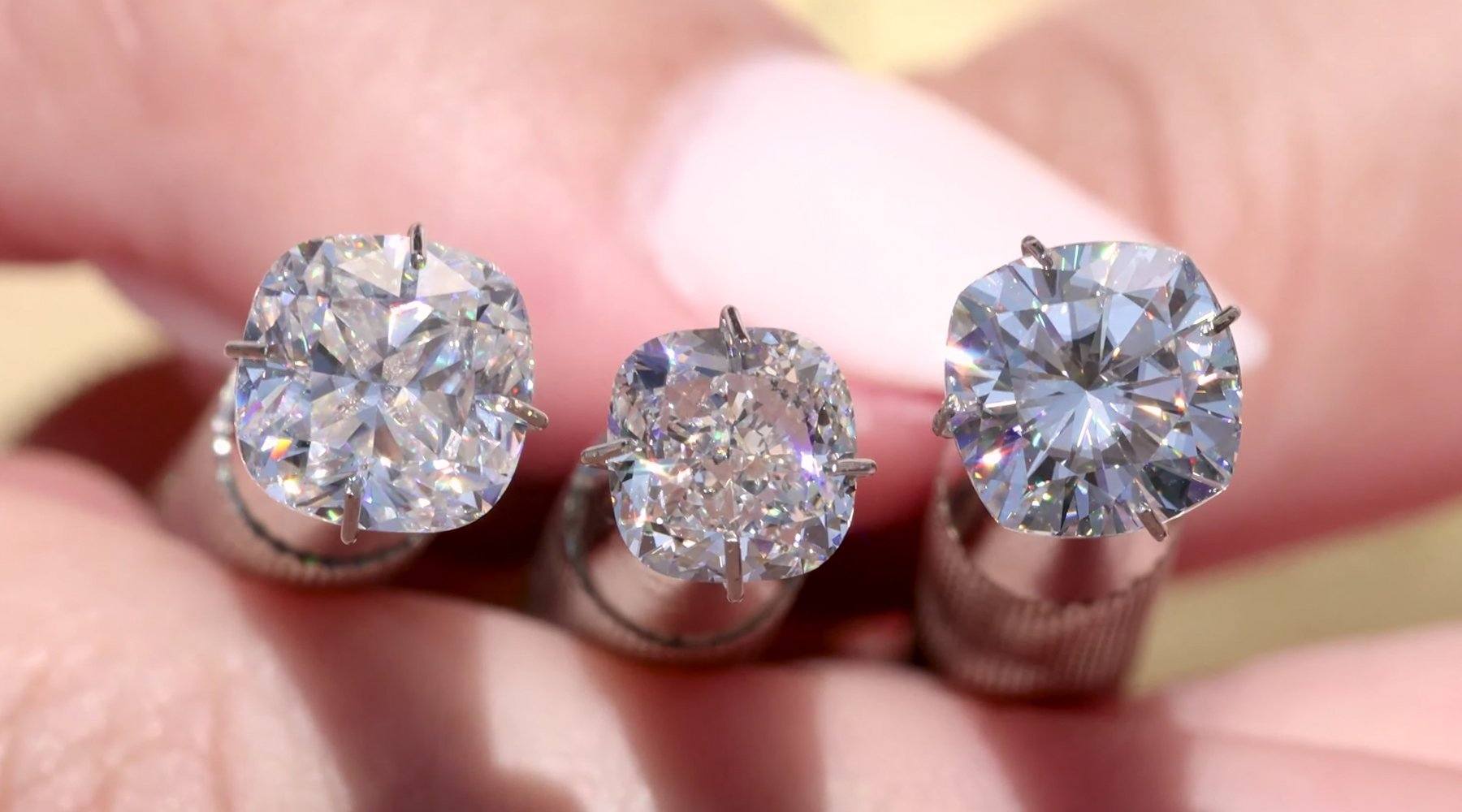 Cushion Moissanite vs Diamond Comparison - PBD