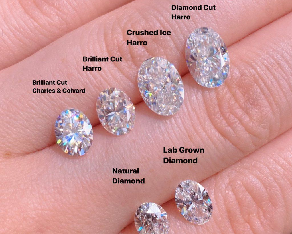 Oval Moissanite Brands versus Lab and Natural Diamonds - PBD