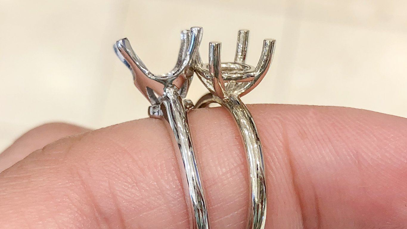 Quality Gold 14k Rhodium Diamond-cut Wave Ring K2047 - Getzow Jewelers