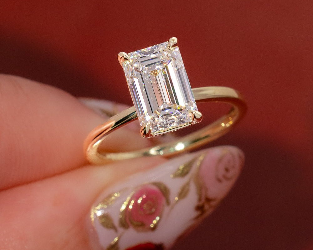 Ready to Ship Emerald Engagement Ring - PBD