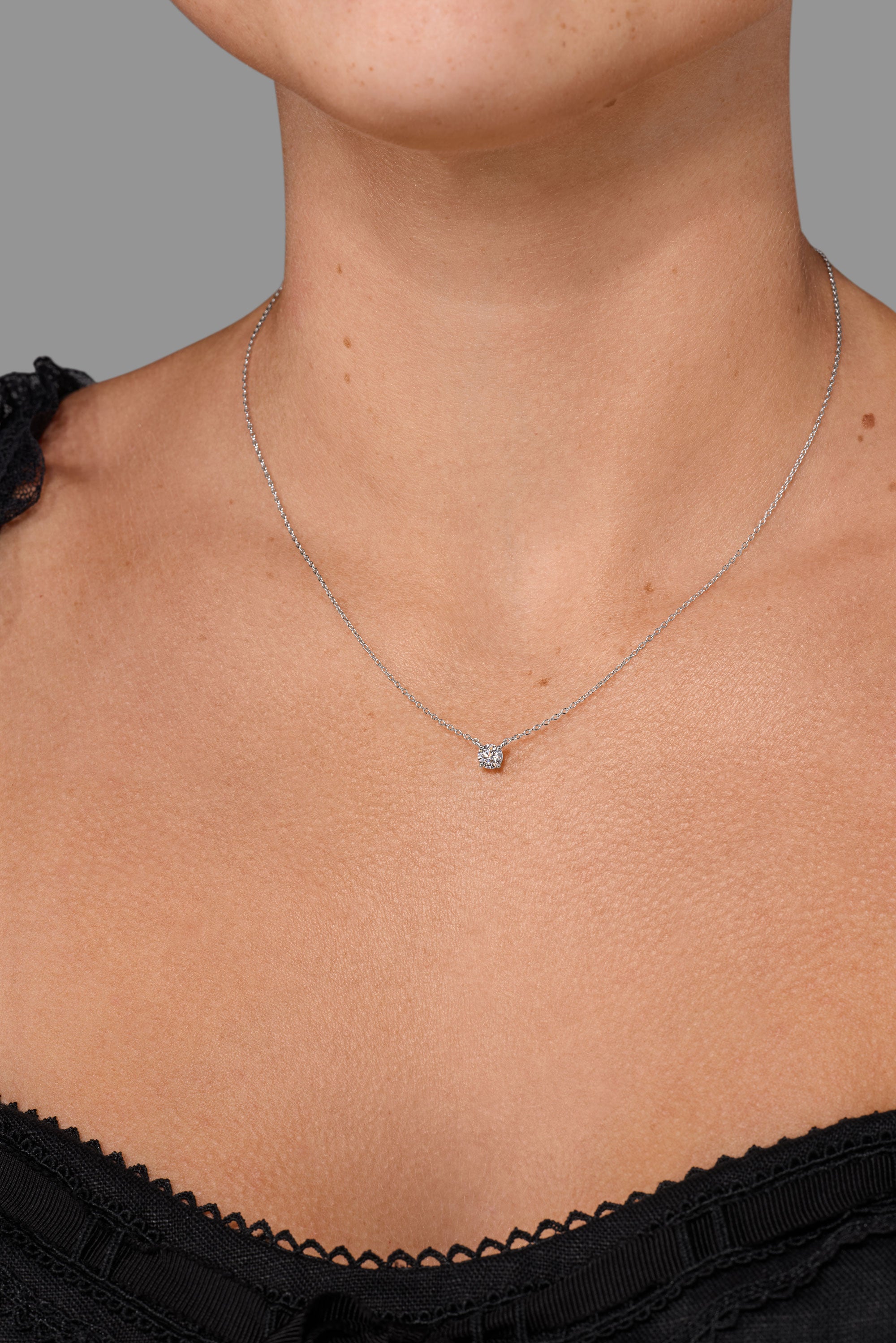 0.32ct D-VVS2 Core Round Solitaire Necklace