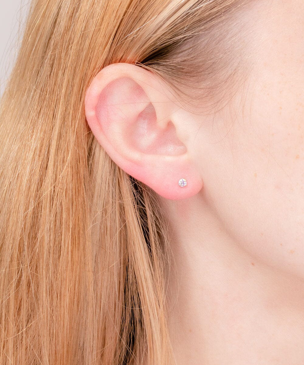 0.18ct F+ VS+ Round Lab Diamond Studs Earrings Princess Bride Diamonds 