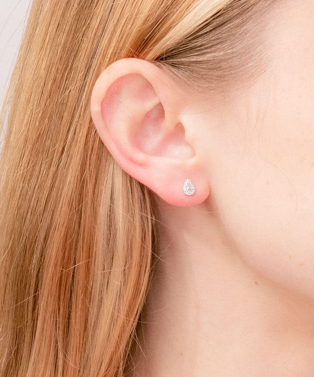 0.18ct Pear Diamond Cluster Earrings Earrings Princess Bride Diamonds 