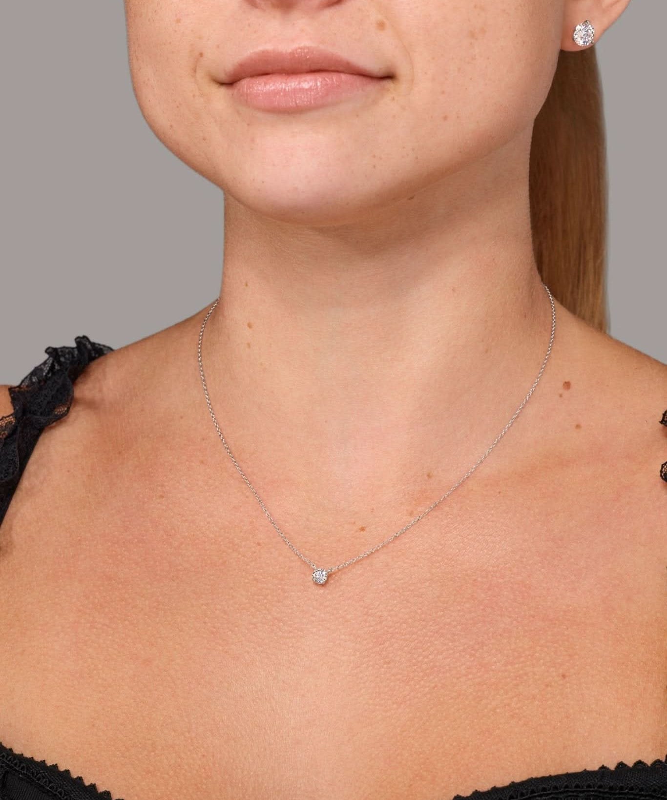 0.32ct D - VVS2 Core Round Solitaire Necklace - PBD Necklaces