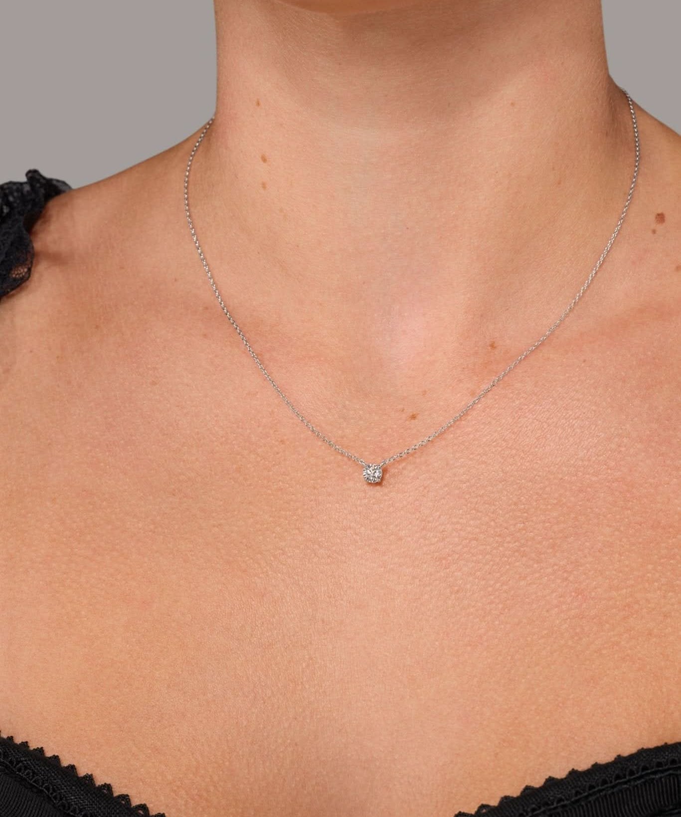 0.32ct D - VVS2 Core Round Solitaire Necklace - PBD Necklaces