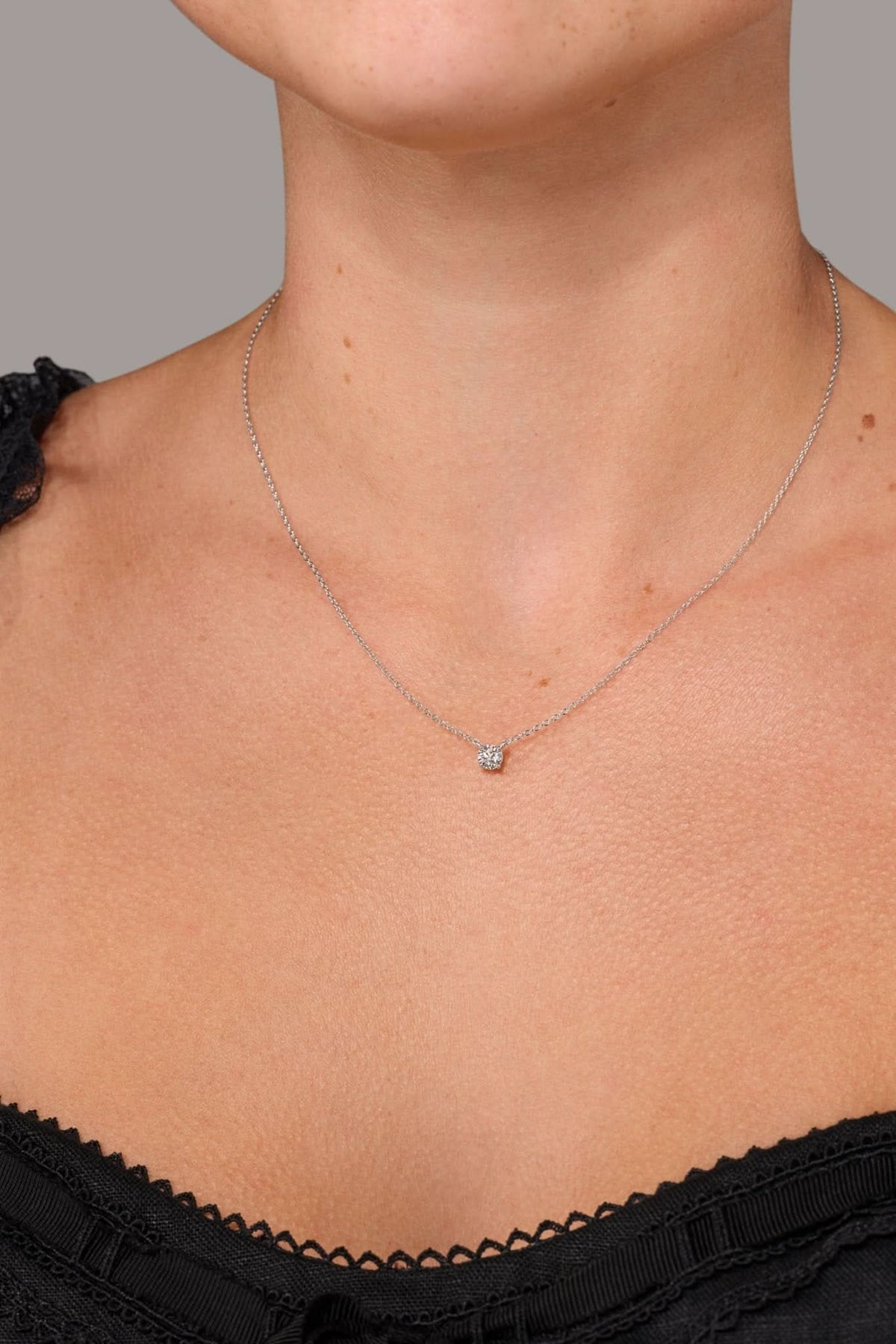 0.32ct D - VVS2 Core Round Solitaire Necklace - PBD Necklaces