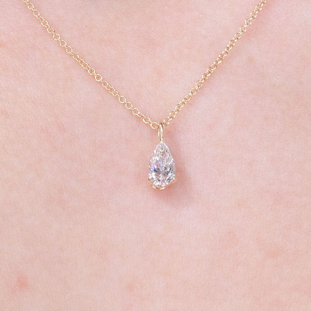 0.45ct E-VS1 Pear Lab Diamond Pendant Necklaces Princess Bride Diamonds 