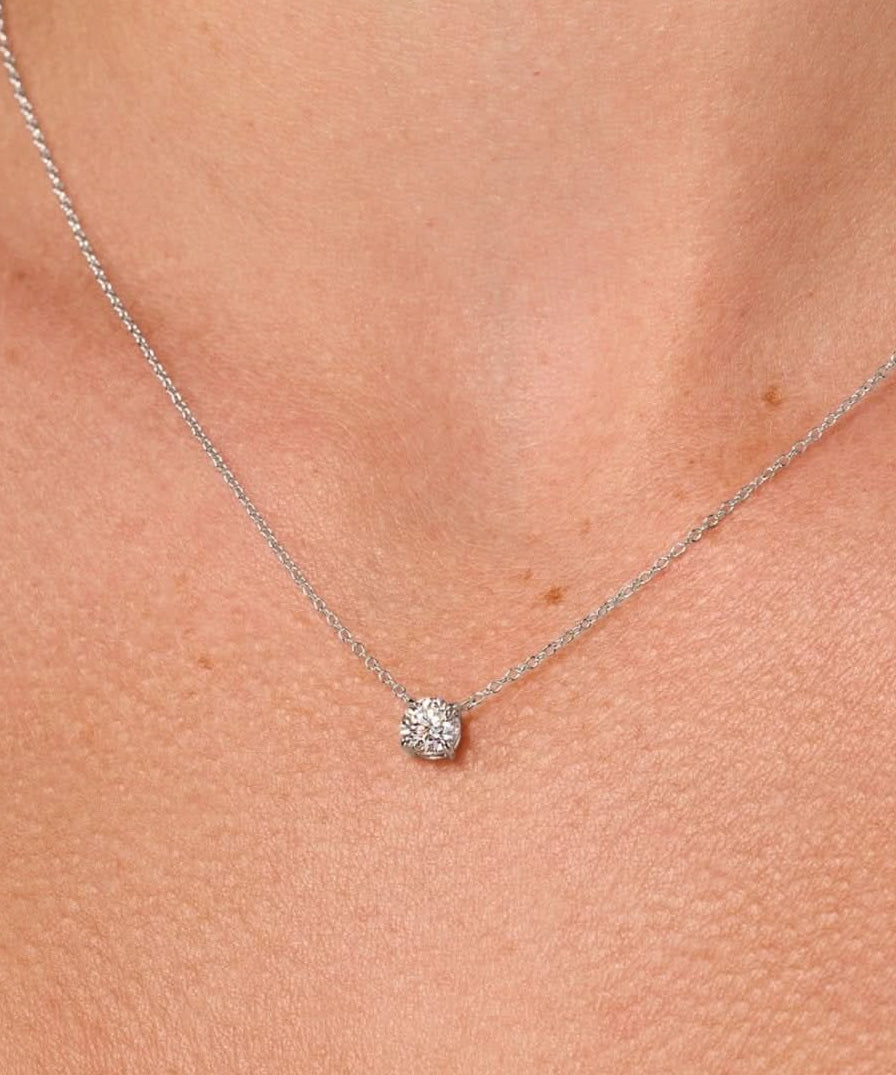 0.48ct D - VS1 Core Round Solitaire Necklace - PBD Necklaces