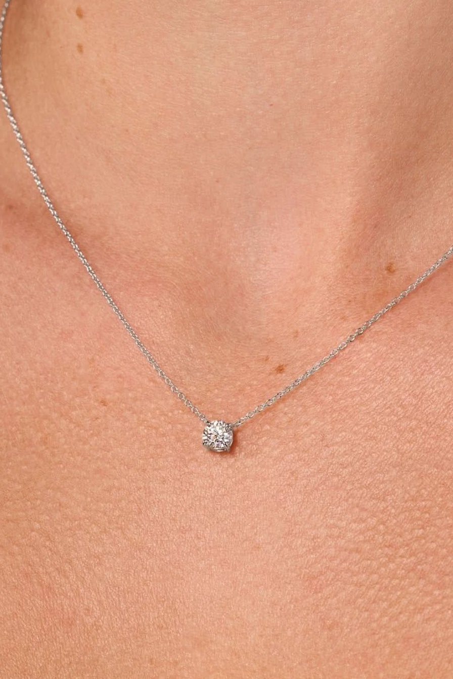 0.48ct D - VS1 Core Round Solitaire Necklace - PBD Necklaces