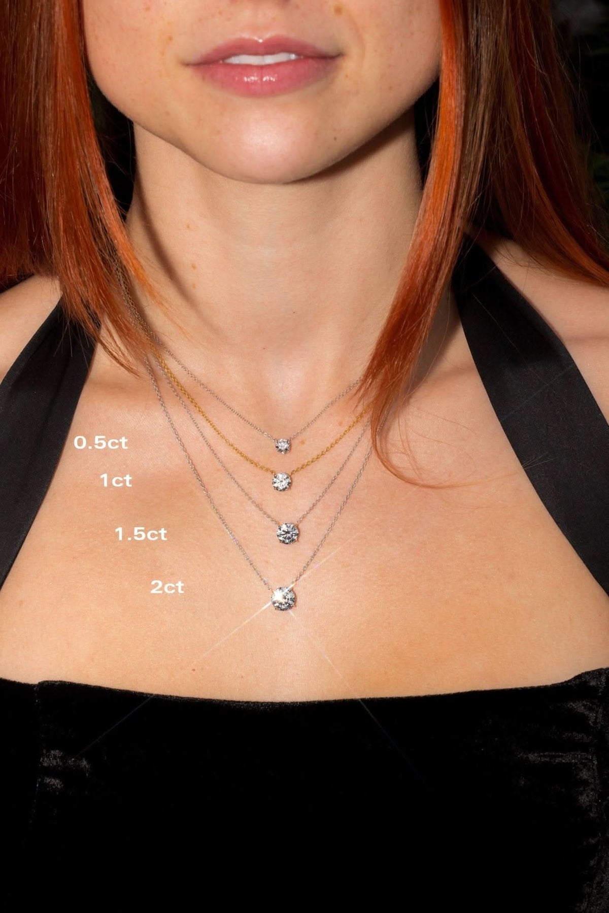 0.48ct D - VS1 Core Round Solitaire Necklace - PBD Necklaces