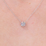 0.48ct D-VS1 Round Lab Diamond 14k White Gold Pendant Necklaces Princess Bride Diamonds 