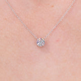 0.48ct D-VS1 Round Lab Diamond 14k White Gold Pendant Necklaces Princess Bride Diamonds 