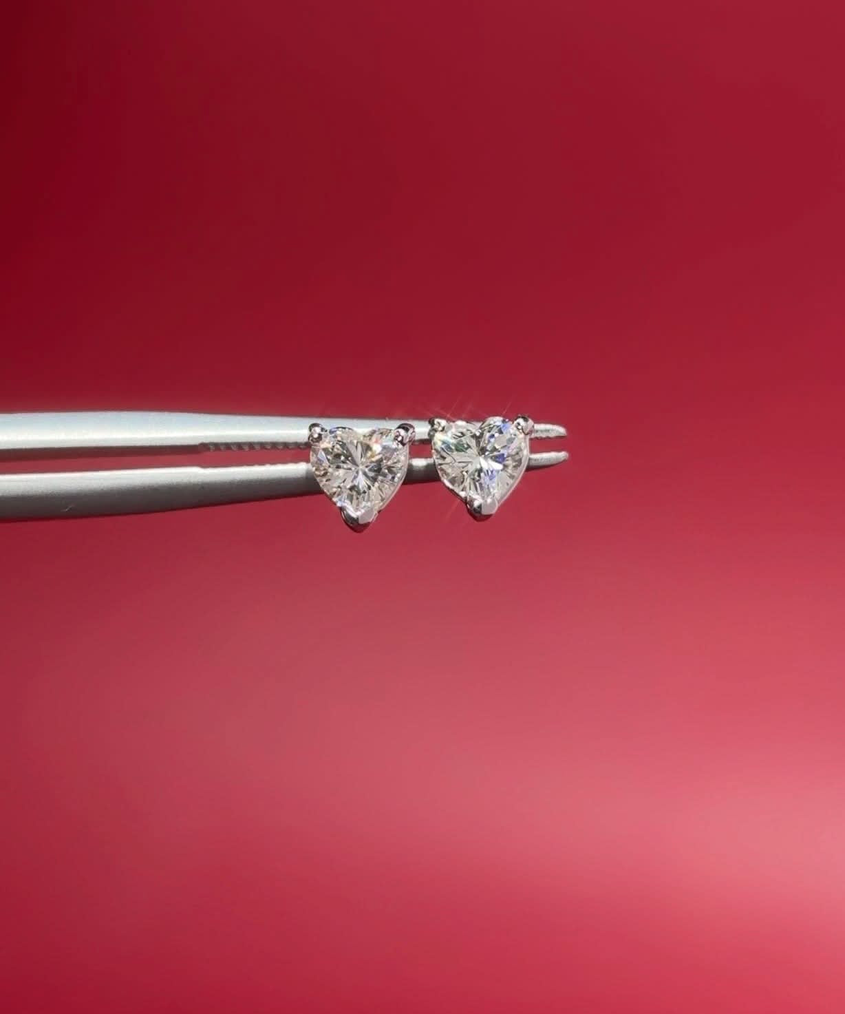 0.49cttw Natural Diamond Heart Studs - PBD Earrings