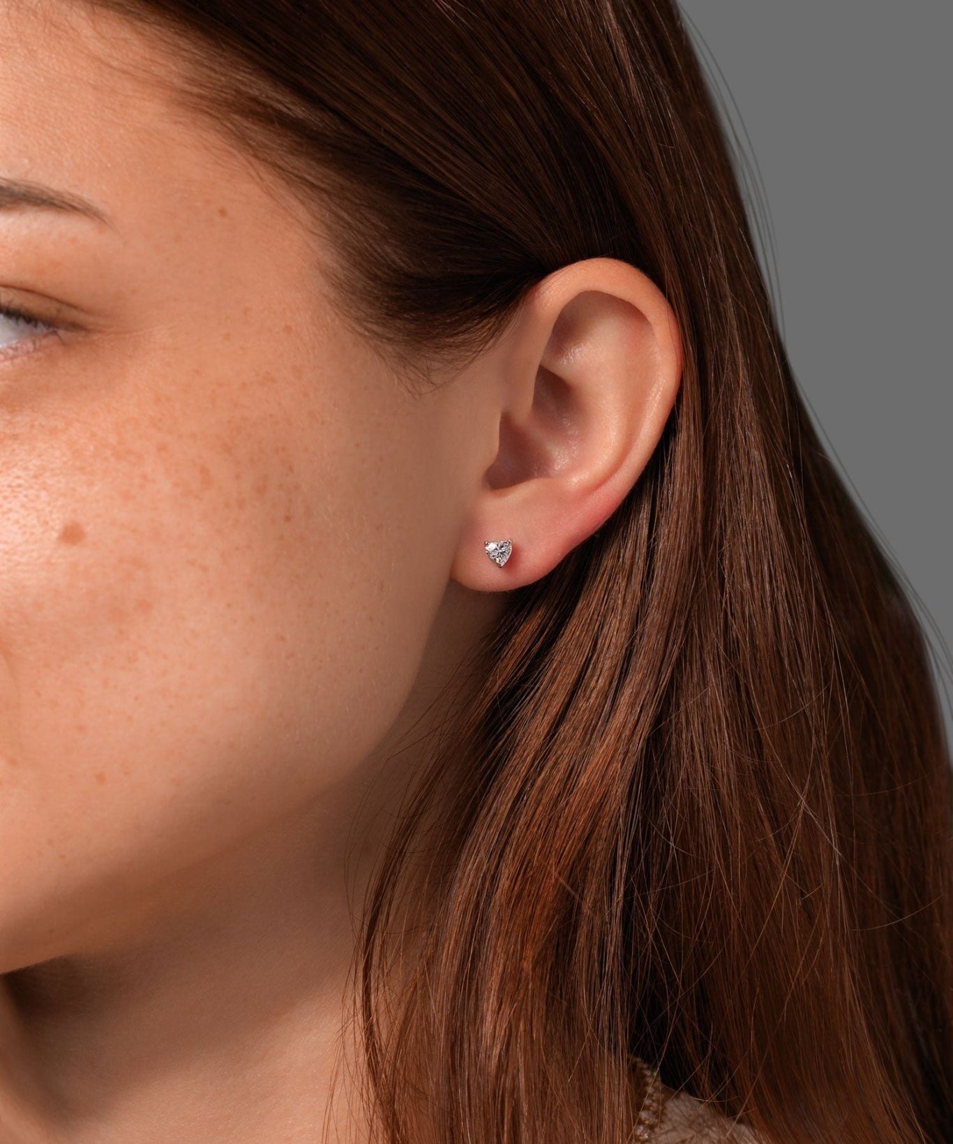 0.49cttw Natural Diamond Heart Studs - PBD Earrings