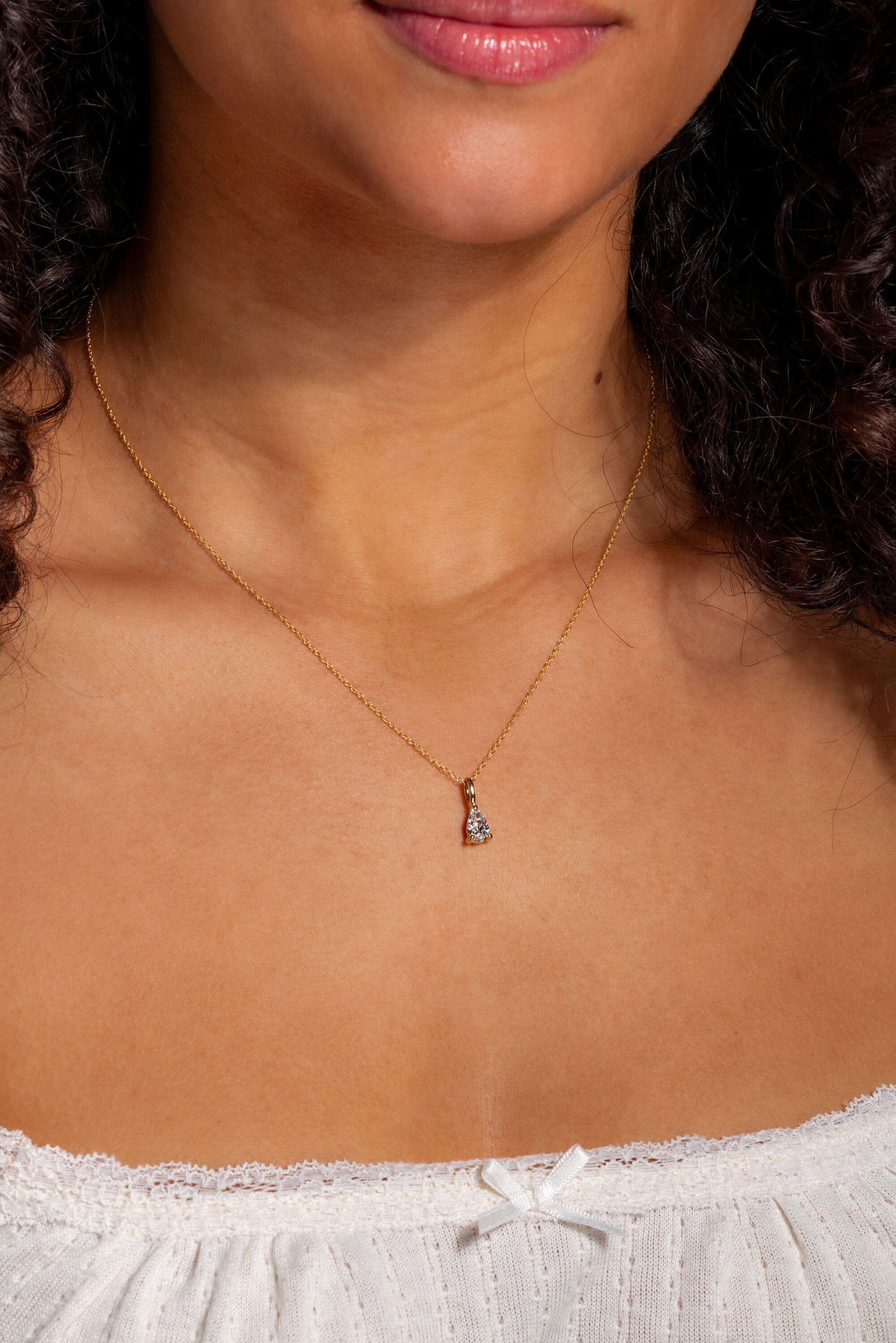 0.50ct D VS1 Pear Lab Diamond Brandi Pendant Necklaces Princess Bride Diamonds 