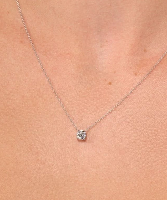 0.50ct D - VVS1 Core Round Solitaire Necklace - PBD Necklaces