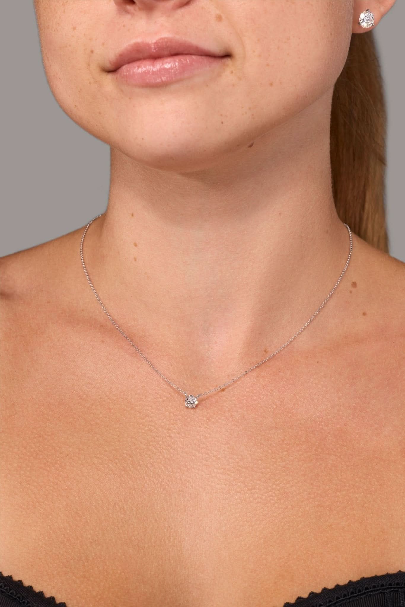 0.51ct D - VVS2 Core Round Solitaire Necklace - PBD Necklaces