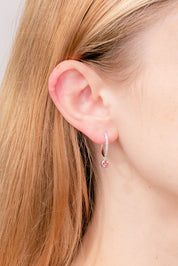 0.54ct Pink Lab Diamond Drop Hoops Earrings Princess Bride Diamonds 