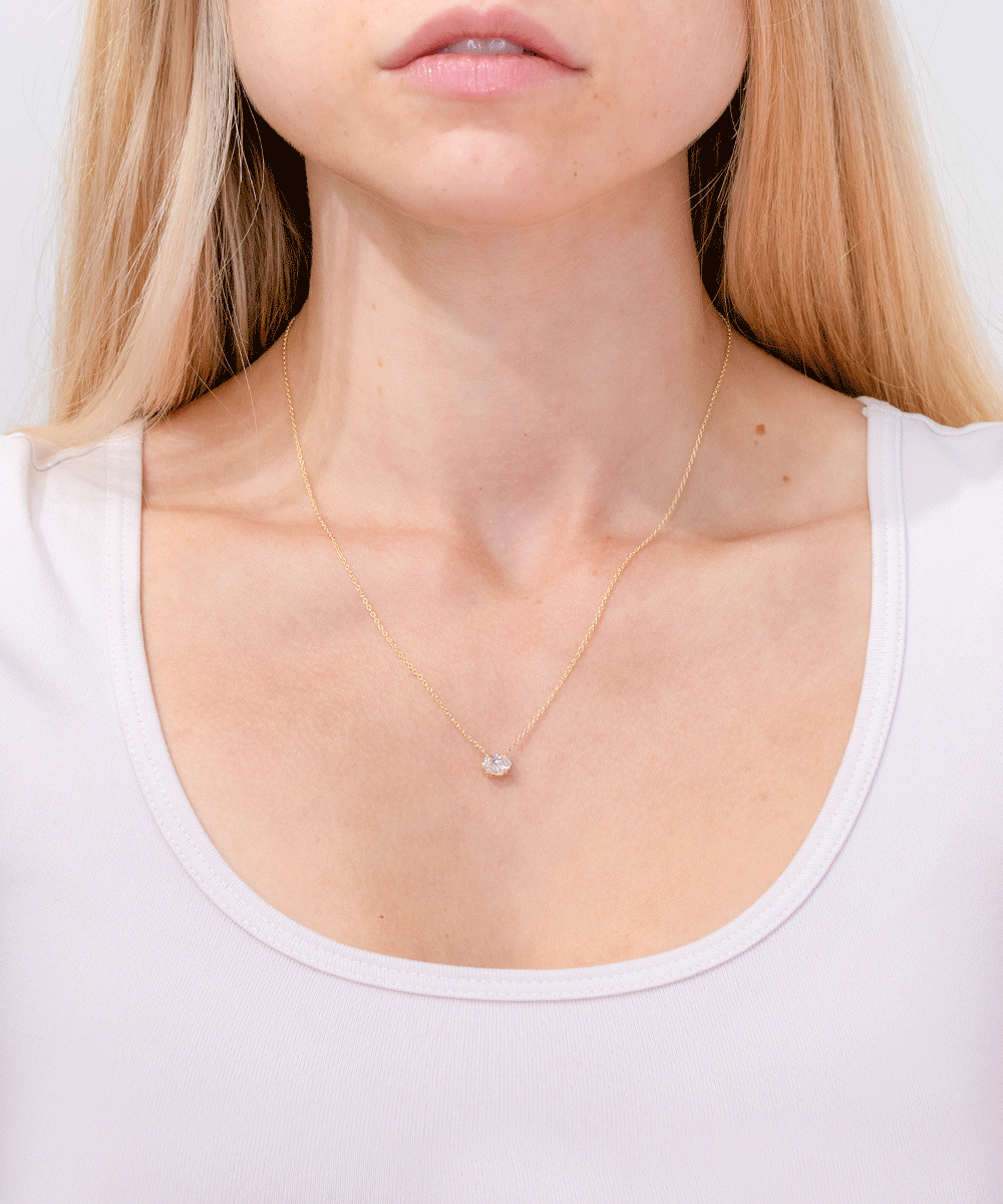 0.55ct E-VVS2 Oval Lab Diamond 14k Yellow Gold Pendant Necklaces Princess Bride Diamonds 