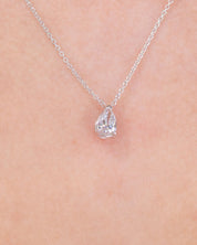 0.56ct D-VVS2 Pear Lab Diamond 14k White Gold Pendant Necklaces Princess Bride Diamonds 