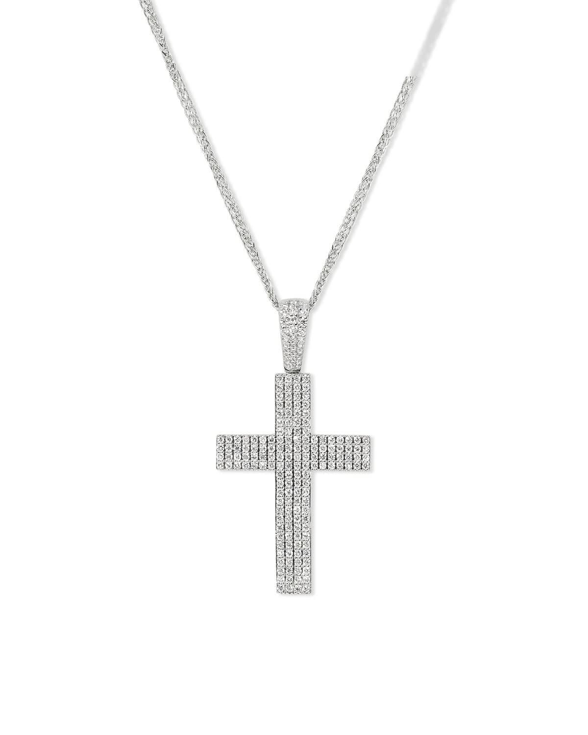 0.56ct Diamond Cross 14k White Gold - PBD Necklaces