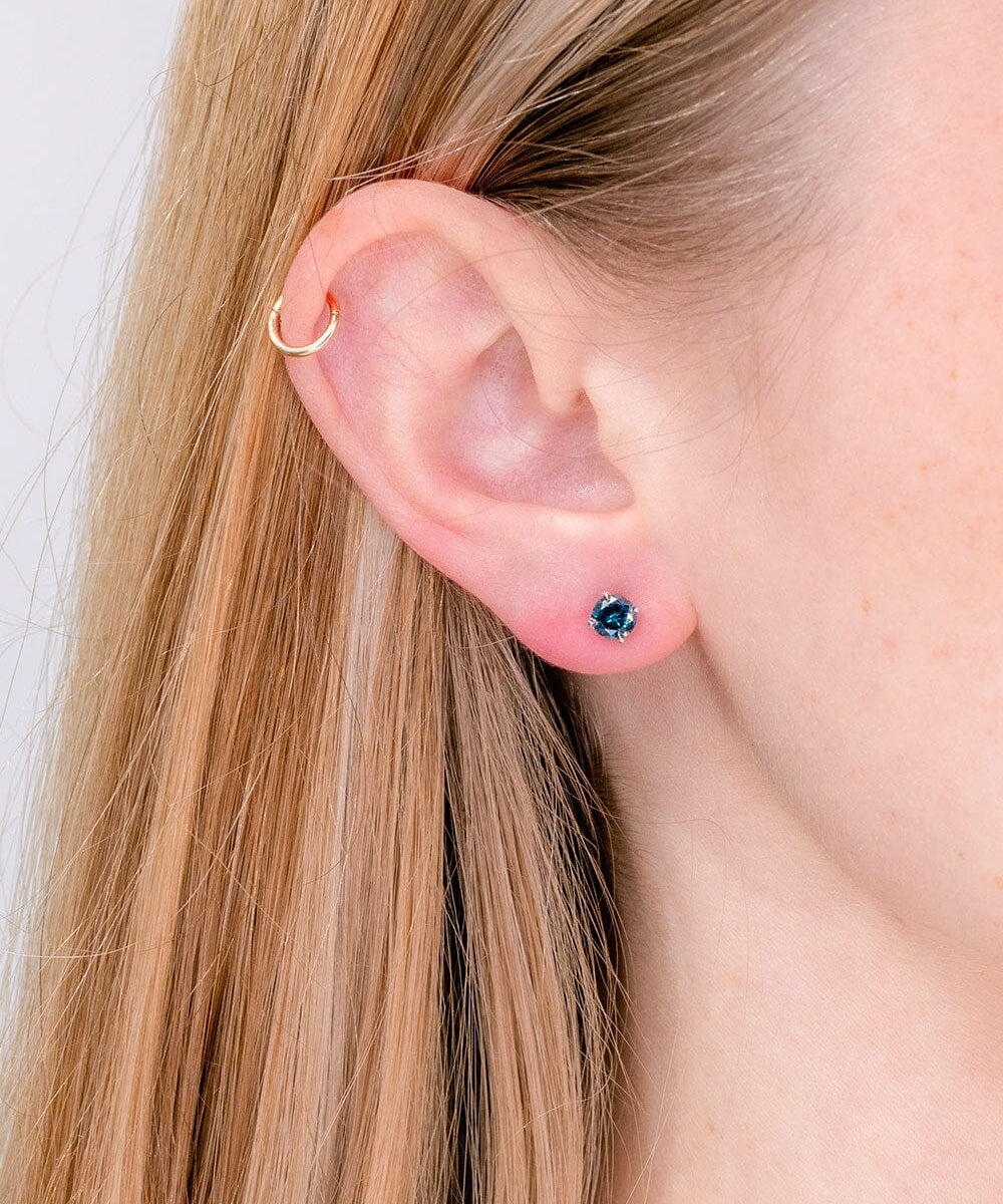 0.72ct Blue Treated Natural Diamond Studs Earrings Princess Bride Diamonds 