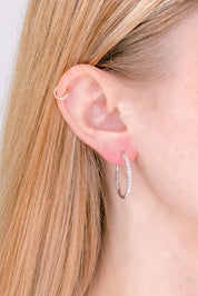 0.74cttw Diamond Hoops Earrings Princess Bride Diamonds 