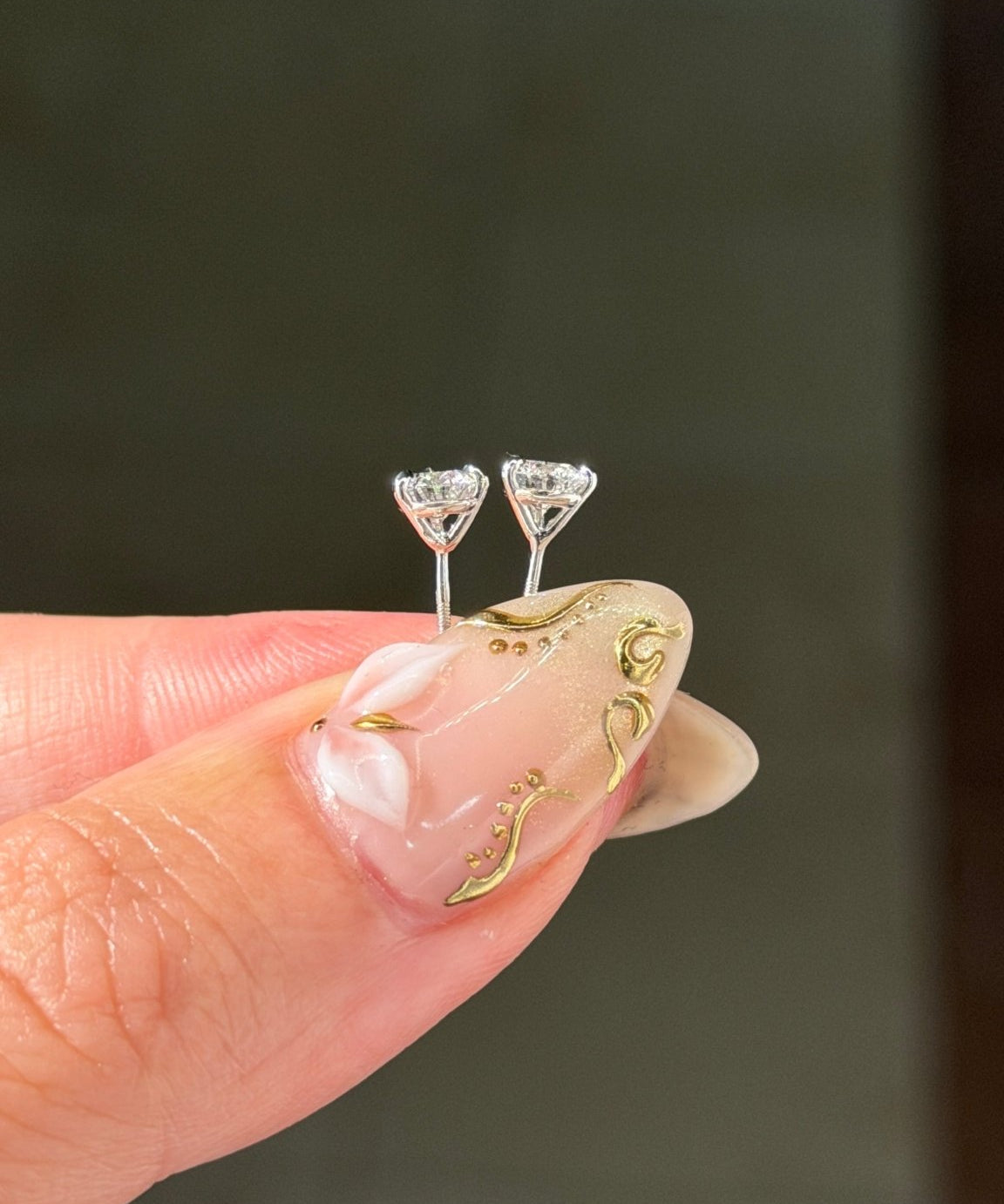 0.75ct Round Diamond Martini Studs | Screw-Backs | 14K White Gold - PBD Earrings
