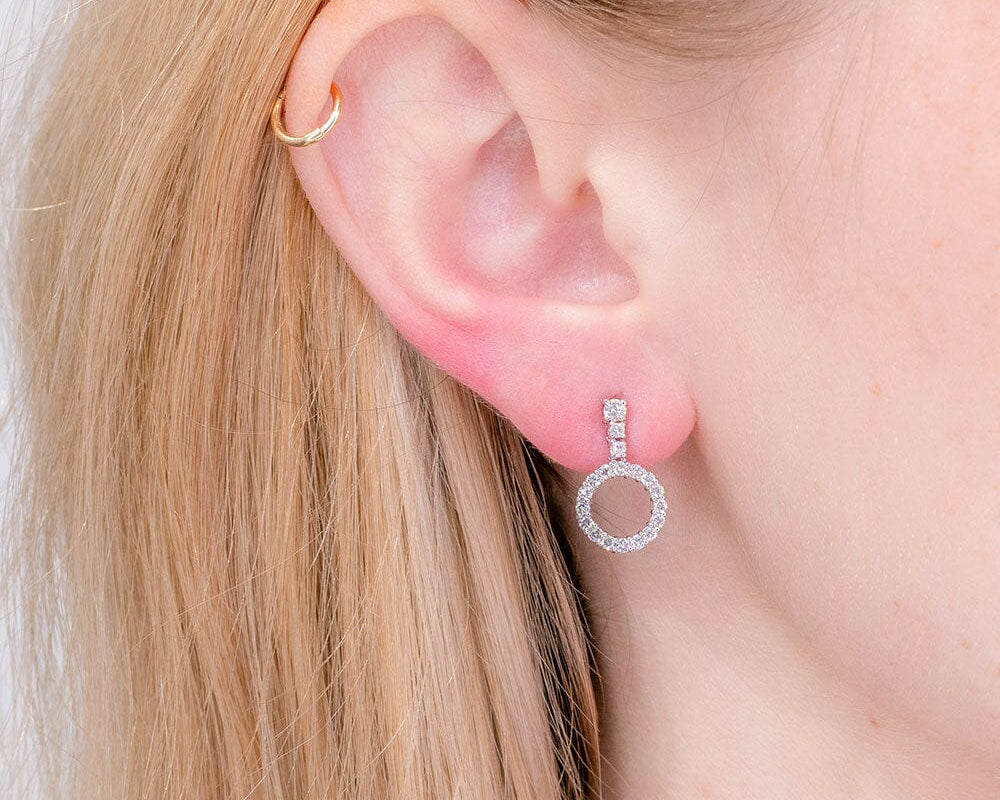 0.75cttw Diamond Circle Earrings Earrings Princess Bride Diamonds 